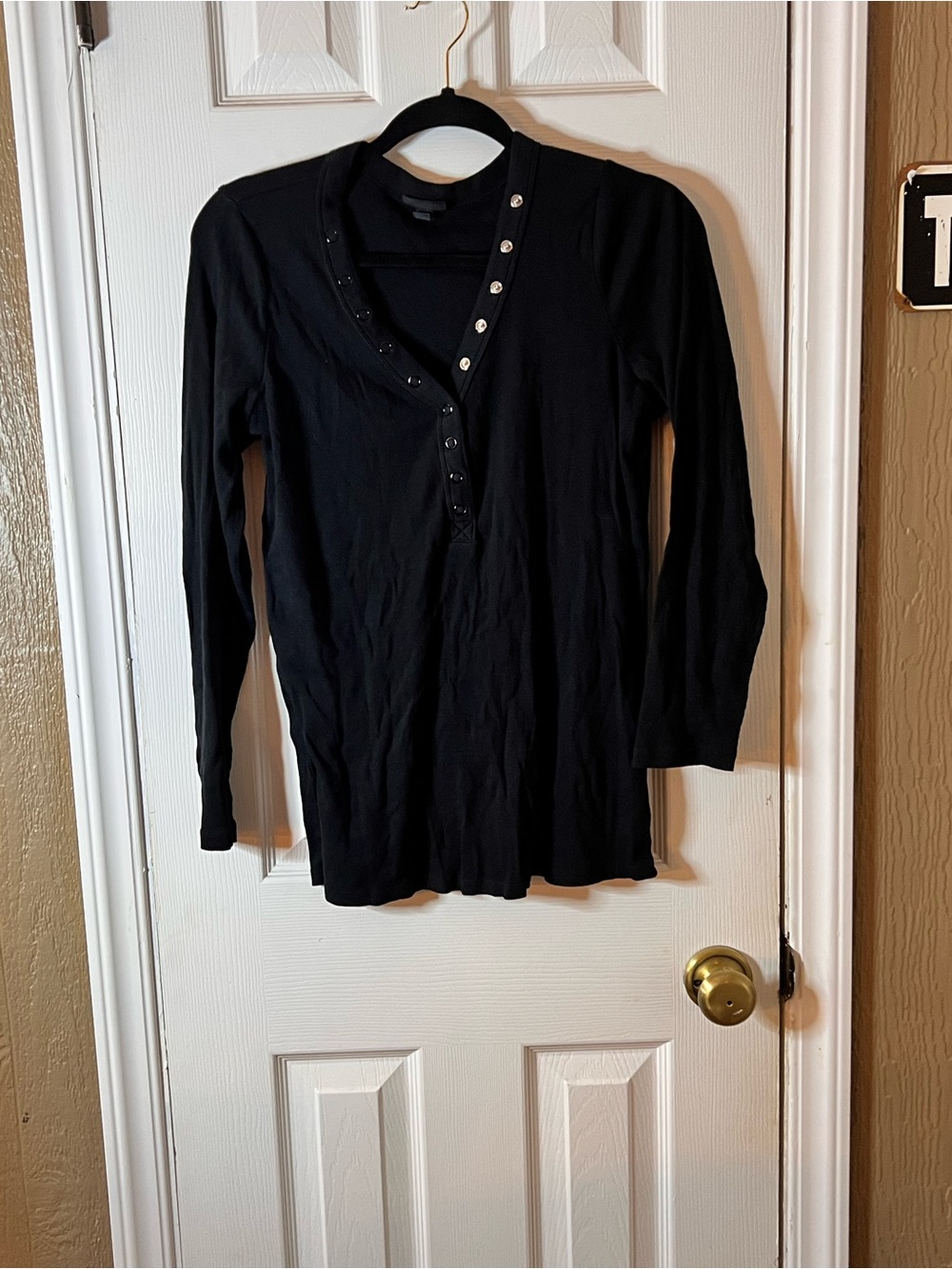 torrid black Long Sleeve Henley Top